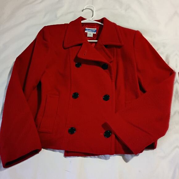 Pendleton Knockabouts Women's 10 100% Wool Red Double Button Jacket USA MADE - Picture 3 of 11